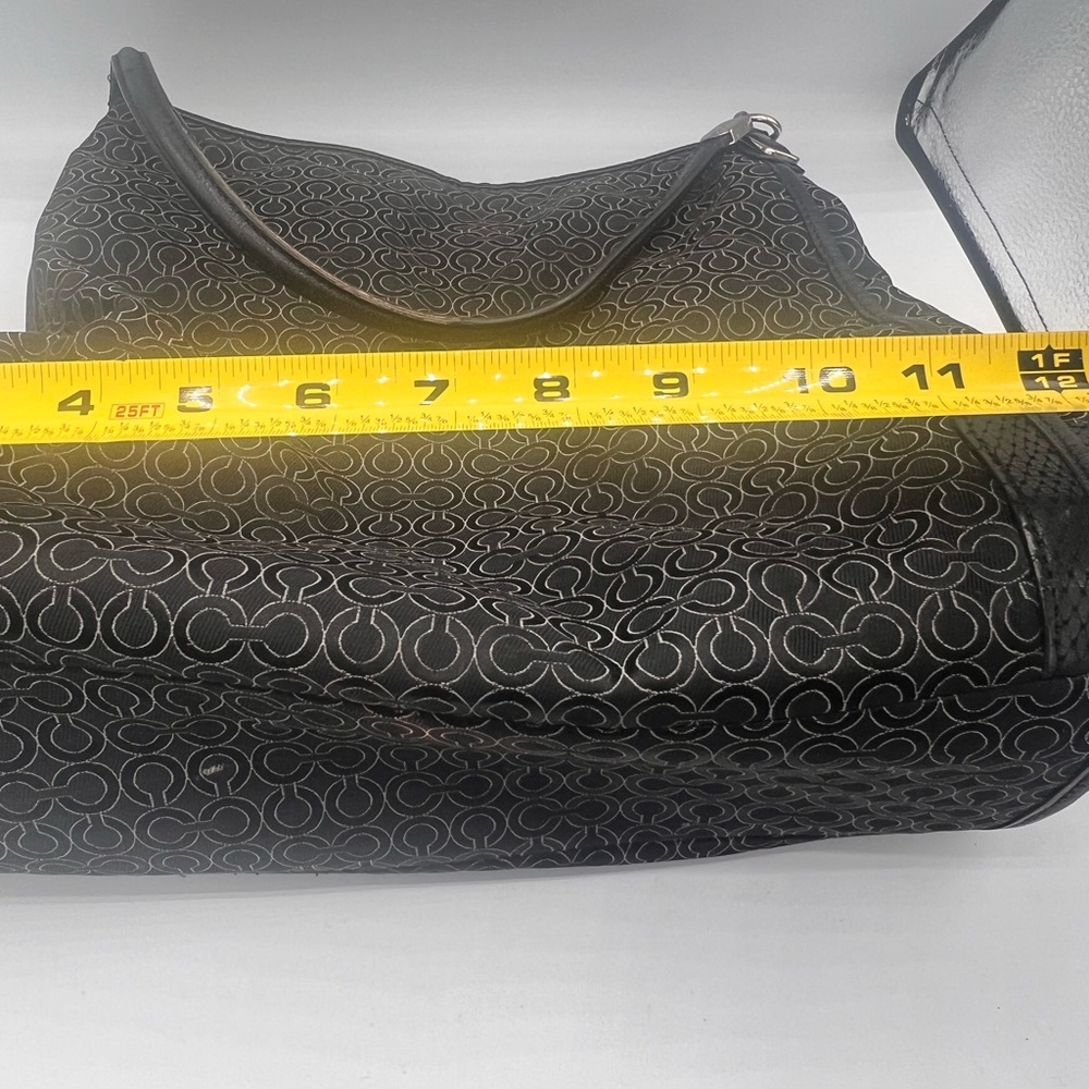 Coach Madison  Phoebe Op Art Sateen Shoulder Bag Black With Dust Bag